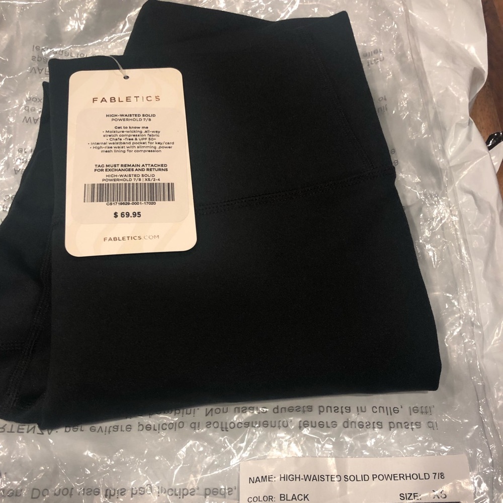 Fabletics Highrise Powerhold 7/8 legging. Blk. XS.